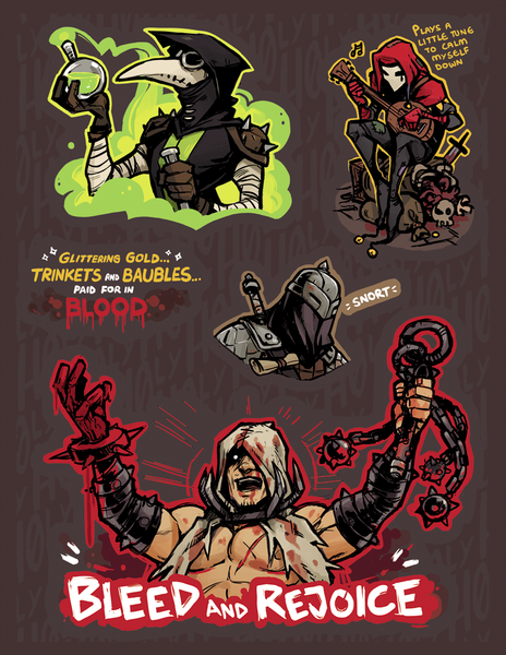 Darkest Dungeon inspired Stickers