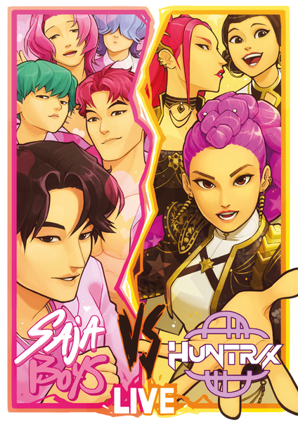 Saja Boys vs Huntrix inspired poster