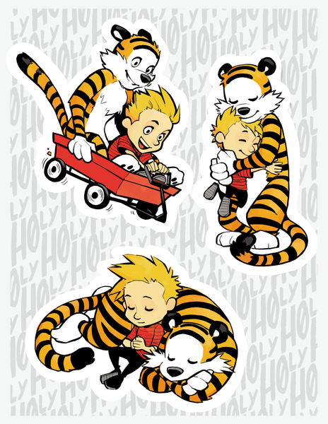 Calvin and Hobbes inspired Sticker Sheet