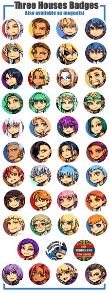 Fire Emblem Three Houses inspired Badges