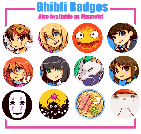 Ghibli inspired Badges