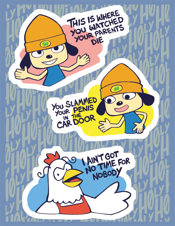 PaRappa inspired Sticker Sheet – H0ly's Art Corner