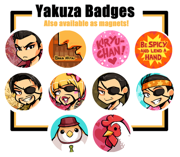 Yakuza inspired Badges
